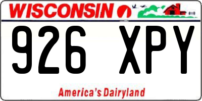 WI license plate 926XPY