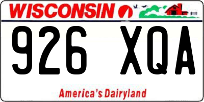WI license plate 926XQA