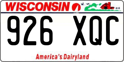 WI license plate 926XQC