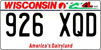 WI license plate 926XQD