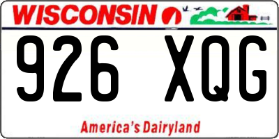 WI license plate 926XQG