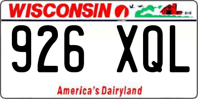 WI license plate 926XQL