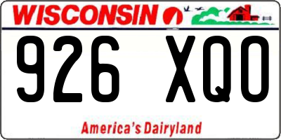 WI license plate 926XQO
