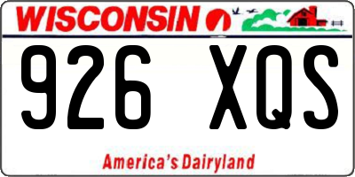 WI license plate 926XQS
