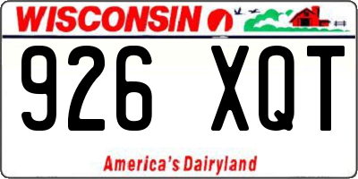 WI license plate 926XQT