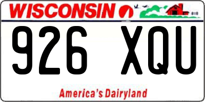 WI license plate 926XQU