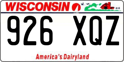 WI license plate 926XQZ