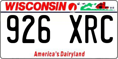 WI license plate 926XRC
