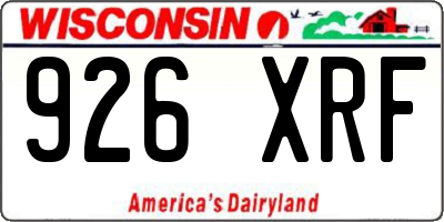 WI license plate 926XRF
