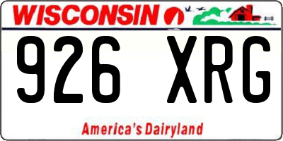 WI license plate 926XRG
