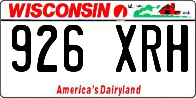 WI license plate 926XRH