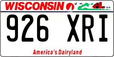WI license plate 926XRI