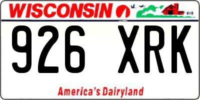 WI license plate 926XRK