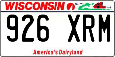 WI license plate 926XRM