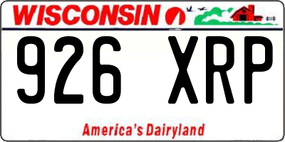 WI license plate 926XRP