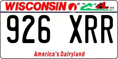 WI license plate 926XRR