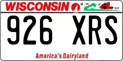 WI license plate 926XRS