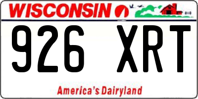 WI license plate 926XRT
