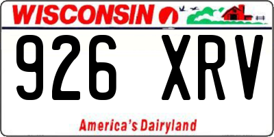 WI license plate 926XRV