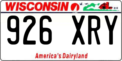 WI license plate 926XRY