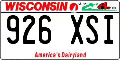 WI license plate 926XSI