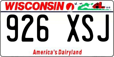 WI license plate 926XSJ