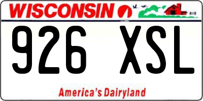 WI license plate 926XSL