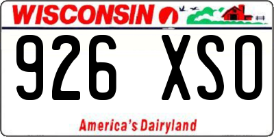 WI license plate 926XSO