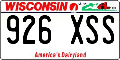 WI license plate 926XSS