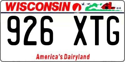 WI license plate 926XTG