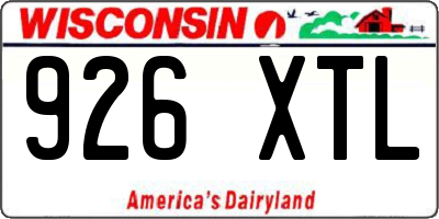 WI license plate 926XTL