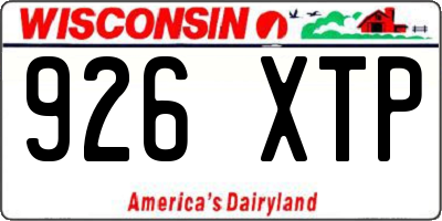 WI license plate 926XTP