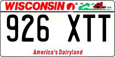 WI license plate 926XTT