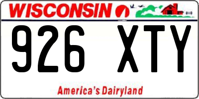 WI license plate 926XTY