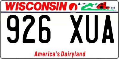 WI license plate 926XUA