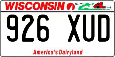 WI license plate 926XUD
