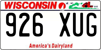 WI license plate 926XUG