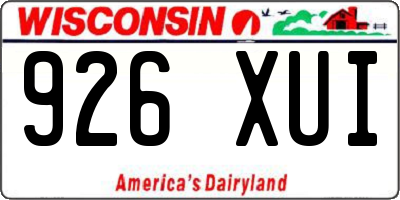 WI license plate 926XUI