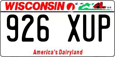 WI license plate 926XUP