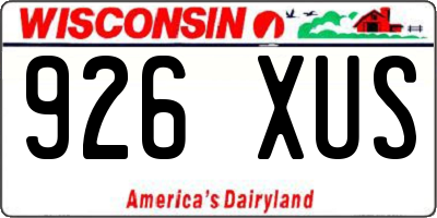 WI license plate 926XUS