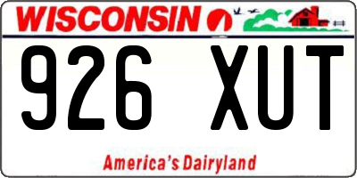 WI license plate 926XUT