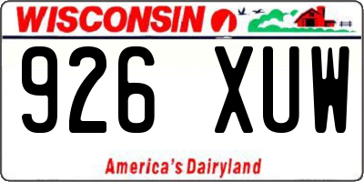 WI license plate 926XUW