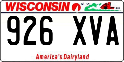 WI license plate 926XVA
