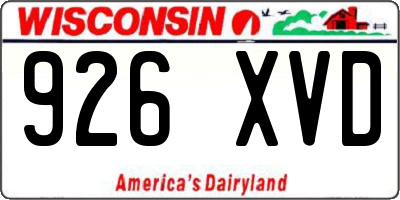 WI license plate 926XVD