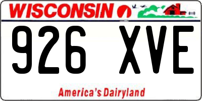 WI license plate 926XVE