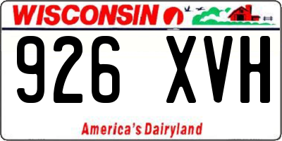 WI license plate 926XVH