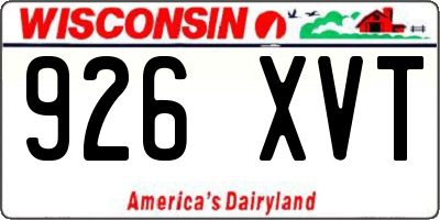 WI license plate 926XVT