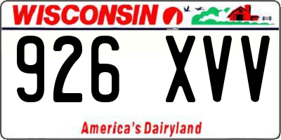 WI license plate 926XVV