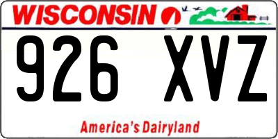 WI license plate 926XVZ