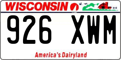 WI license plate 926XWM